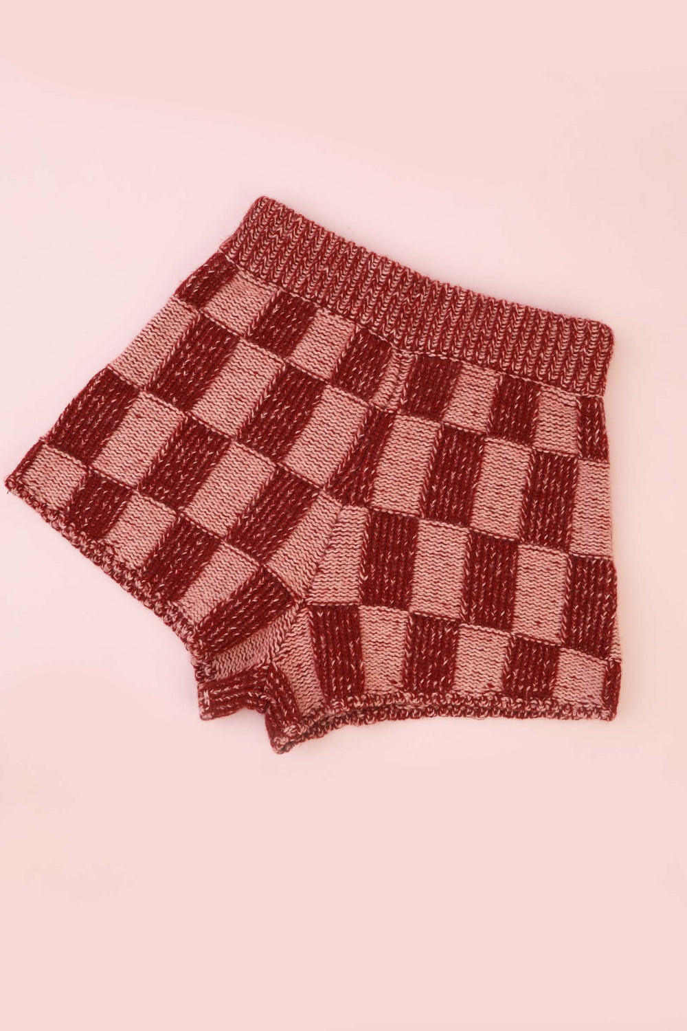 Raven Knit Shorts Brick Check