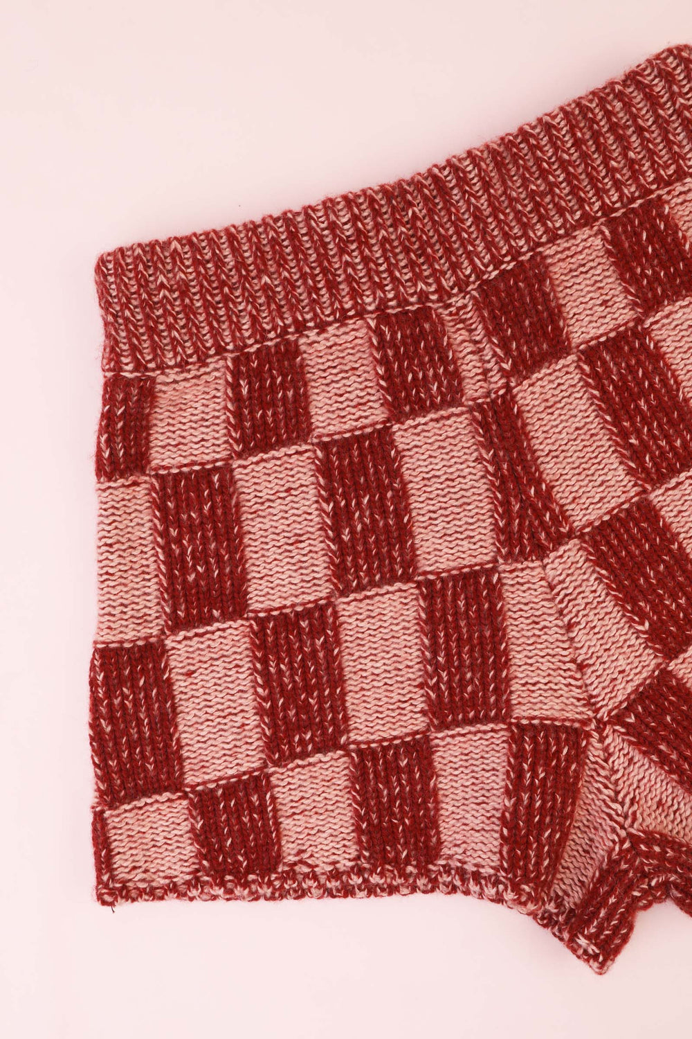 Raven Knit Shorts Brick Check