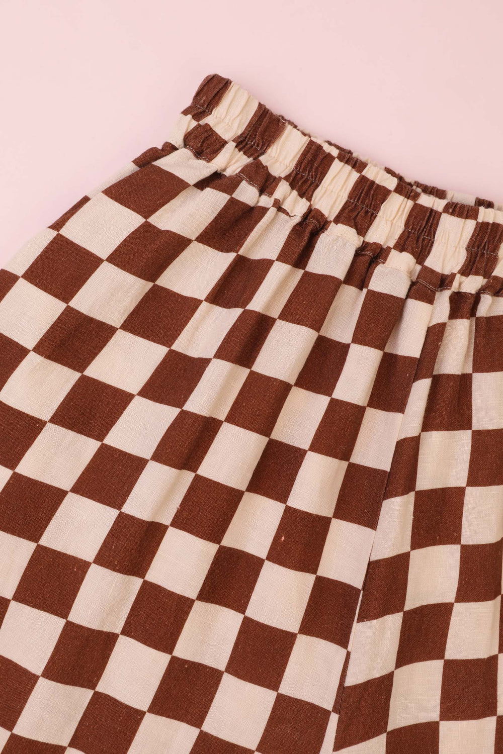 Graham Trouser Linen Printed Chestnut Check