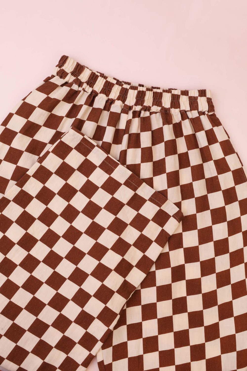 Graham Trouser Linen Printed Chestnut Check