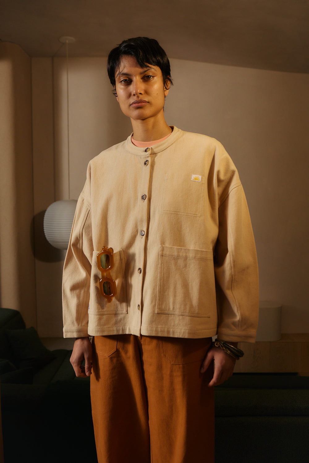WIDE CHORE COAT BEIGE