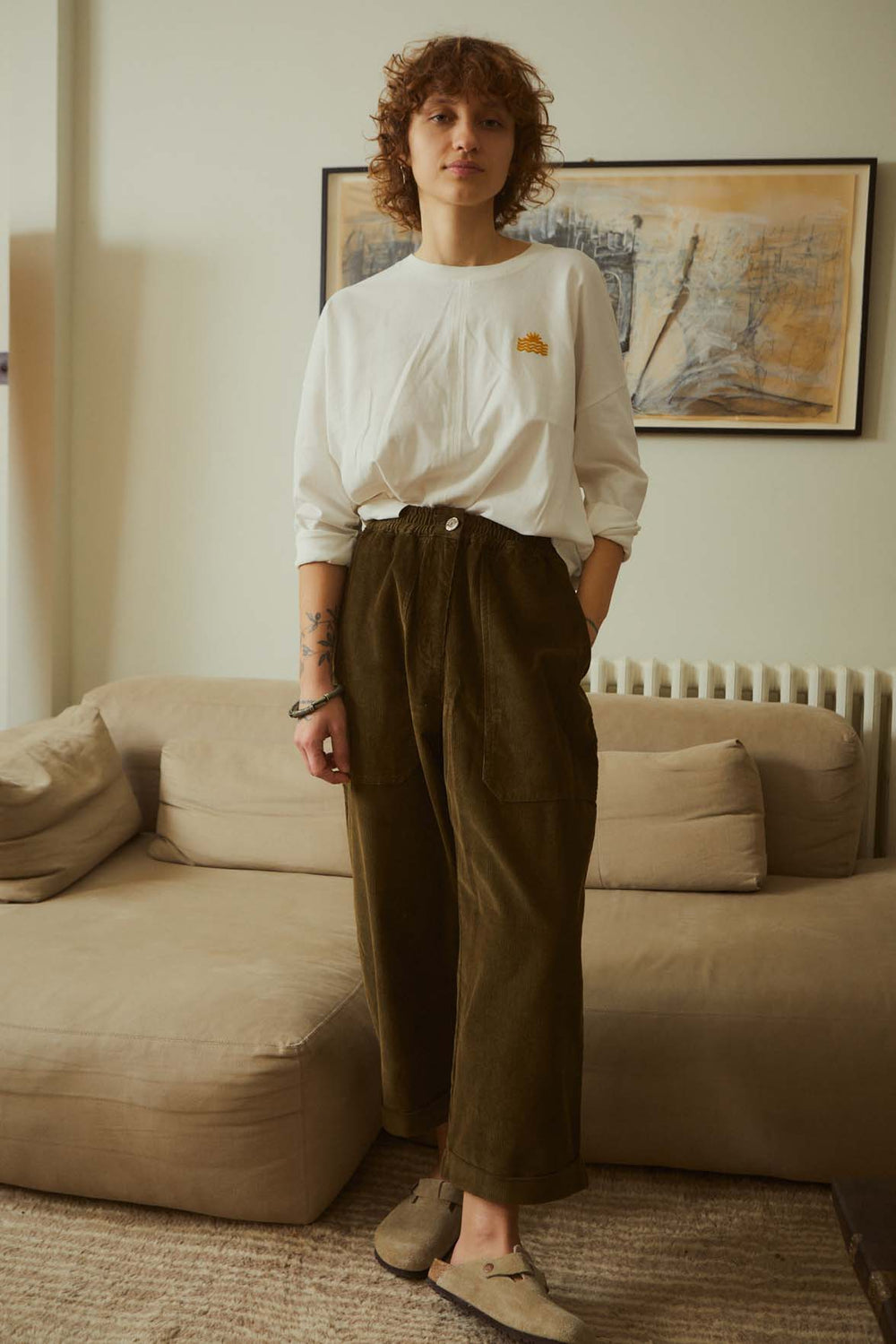 Beckett Crop Trouser Dark Olive