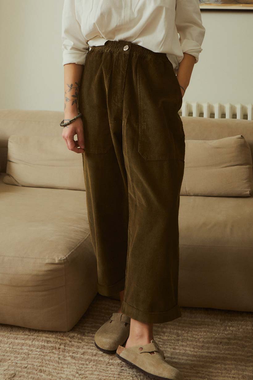 Beckett Crop Trouser Dark Olive