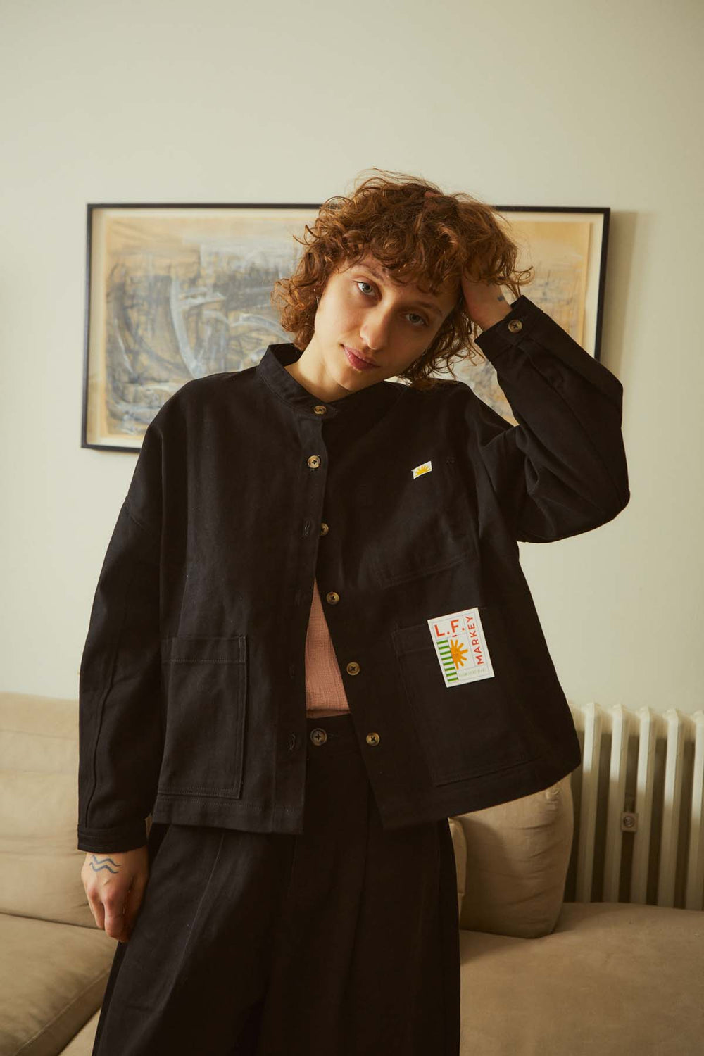 Wide Chore Coat Black