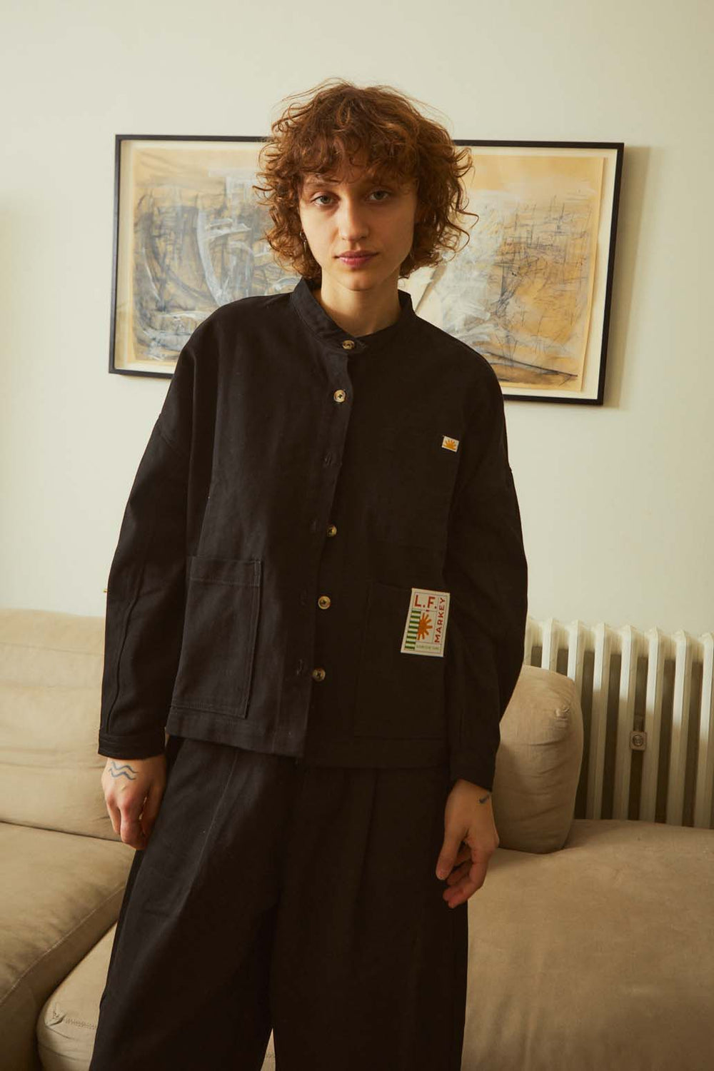 Wide Chore Coat Black