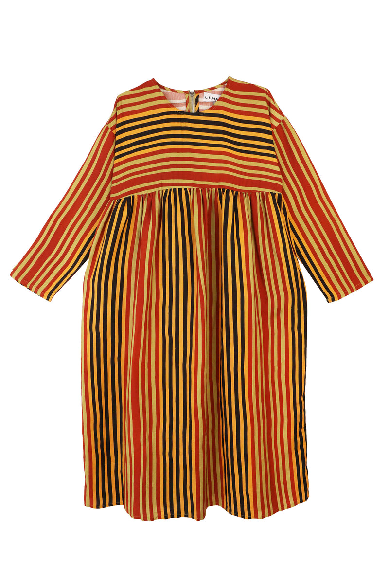 Alder Dress Painters Stripe