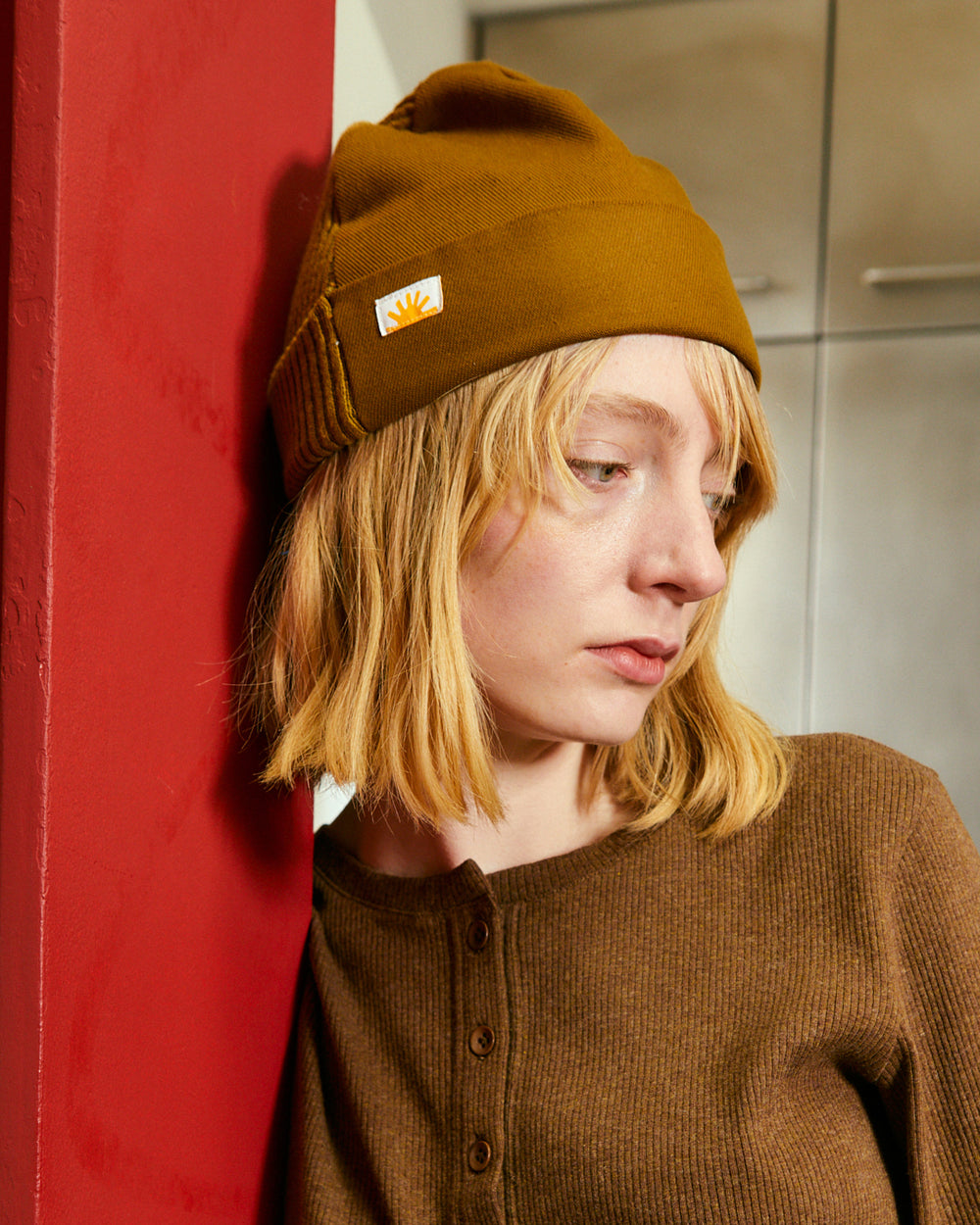 Drill Front Beanie Tobacco