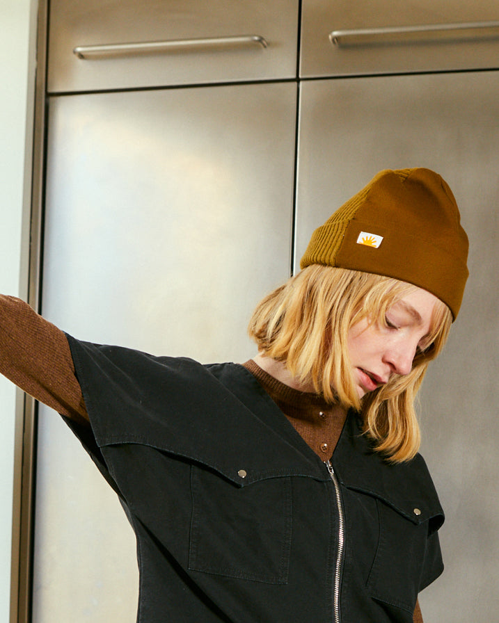 Drill Front Beanie Tobacco