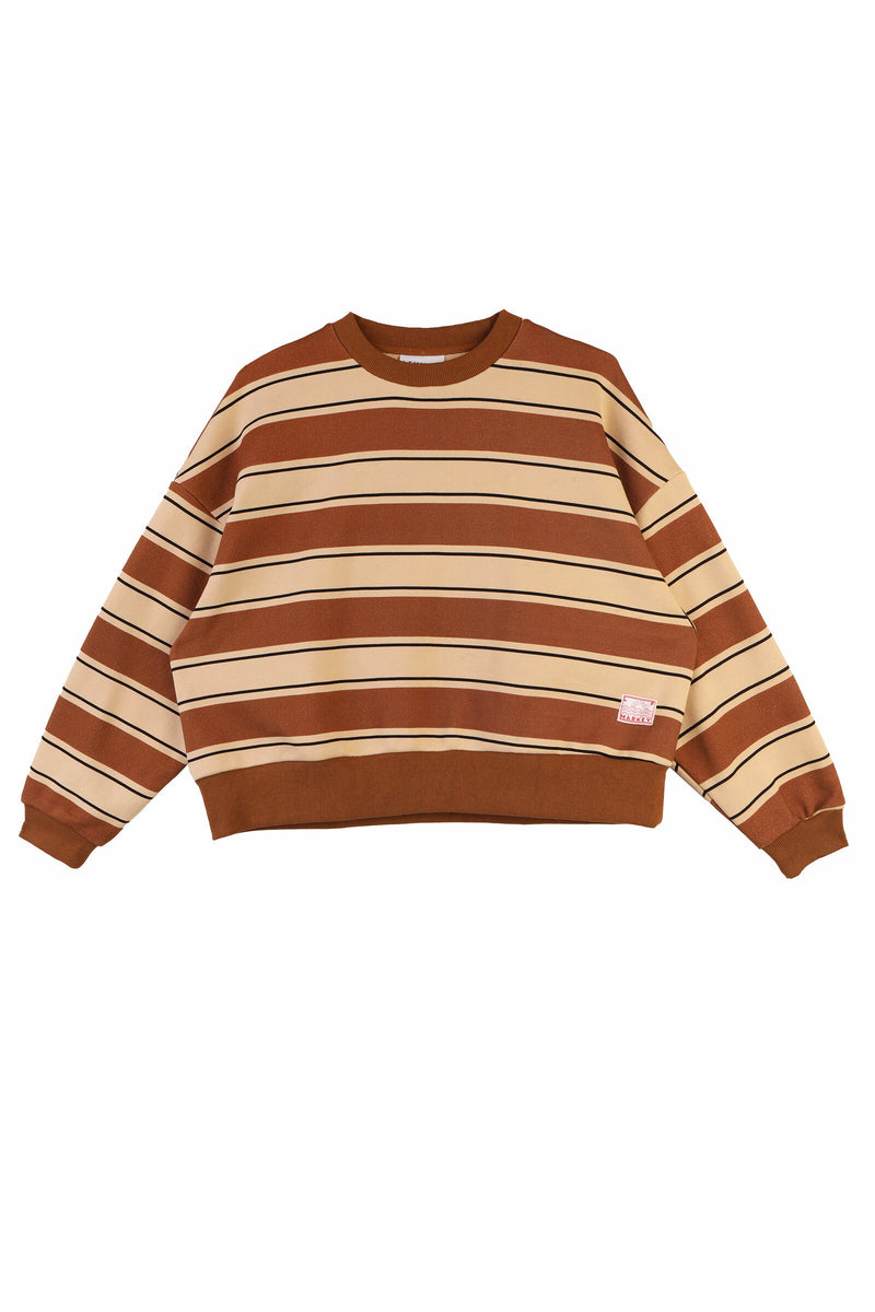 Gene Sweater Choc Rugby Stripe