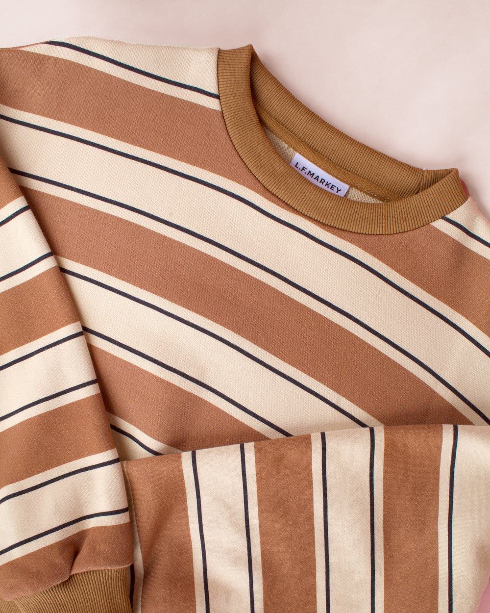 Gene Sweater Choc Rugby Stripe