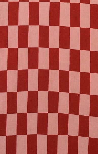 Printed Linen Slip Brick Check