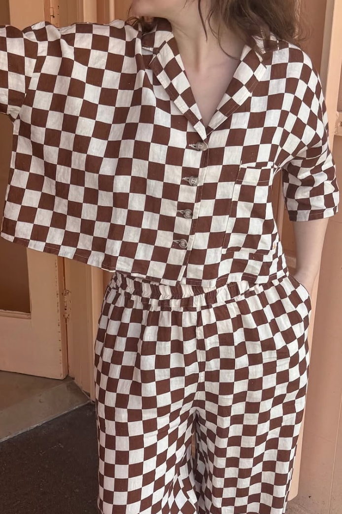 Maxim Shirt Printed Chestnut Check