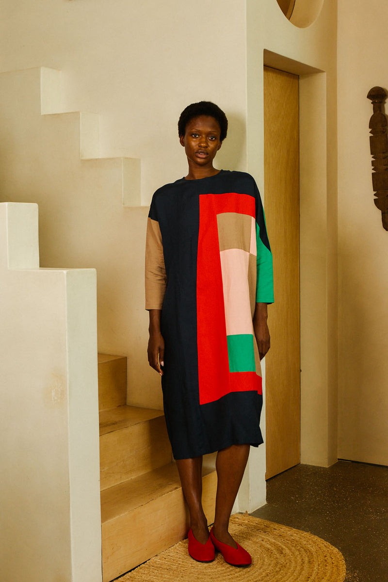 Aldon Dress Rubik Patchwork