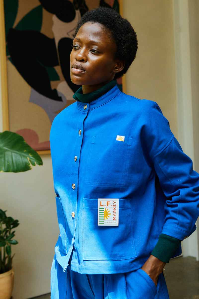 Wide Chore Coat Cobalt