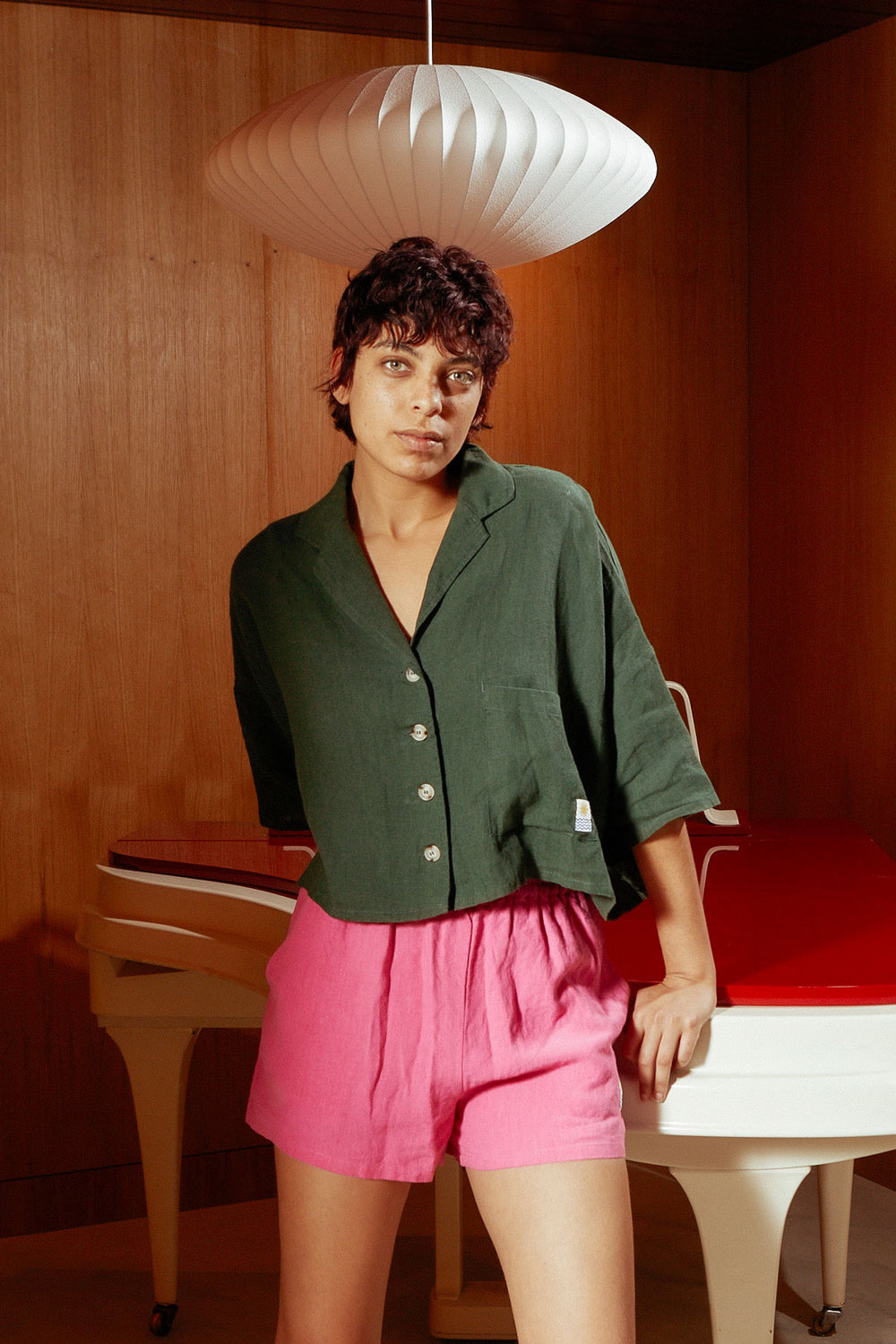 Maxim Linen Shirt Hunter Green