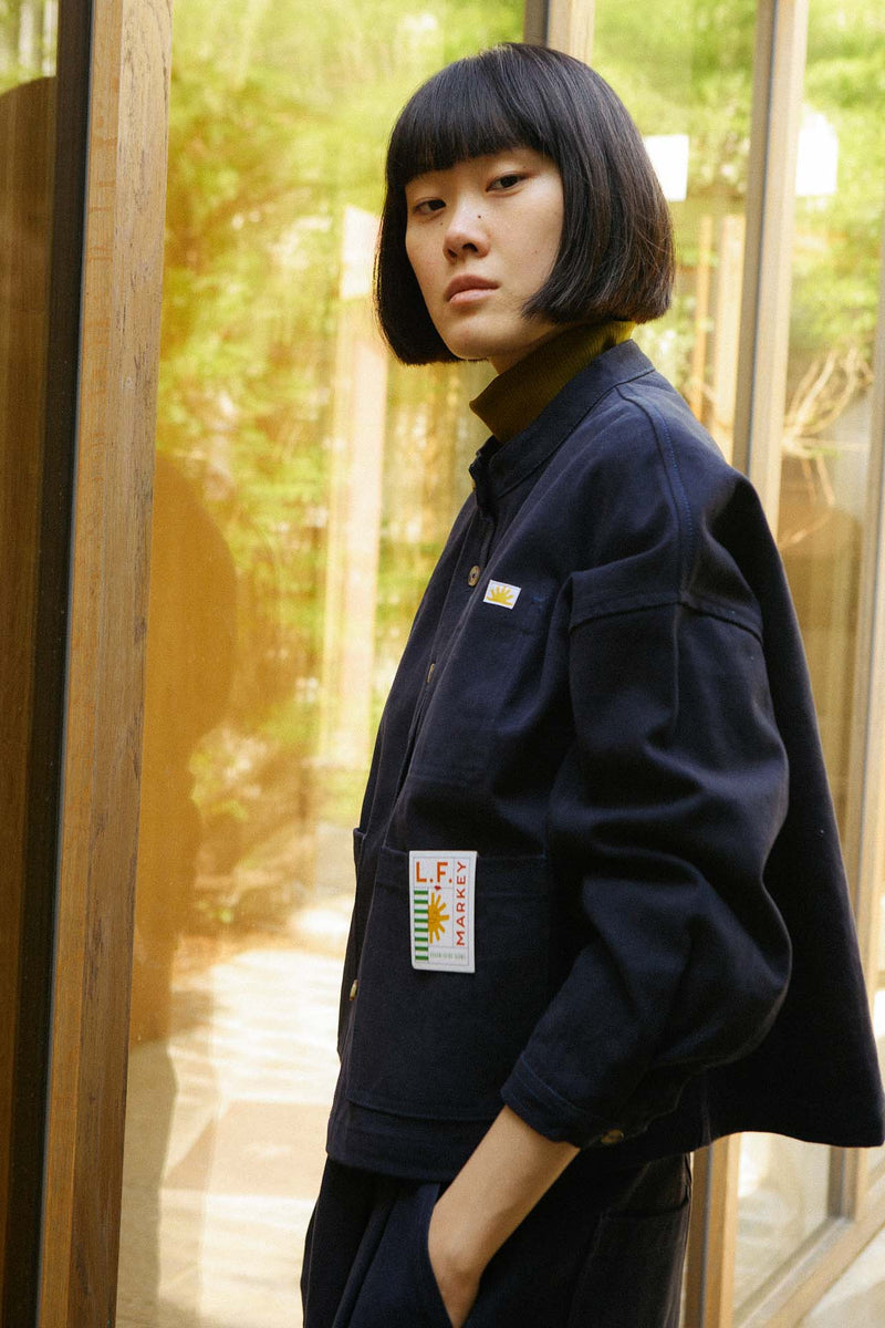 Wide Chore Coat Navy