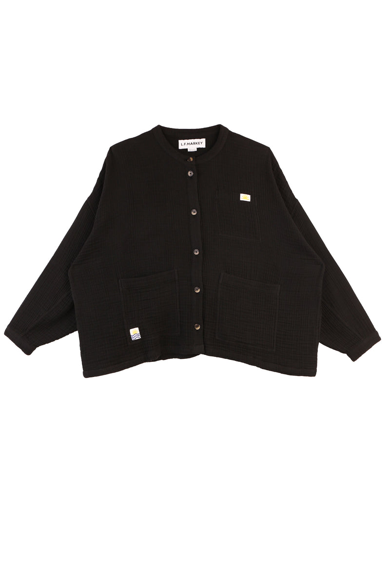 GAUZE CHORE COAT BLACK